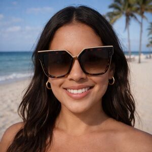 Jessica Simpson-Tortoise Shell Sunglasses**FREE gift included**
